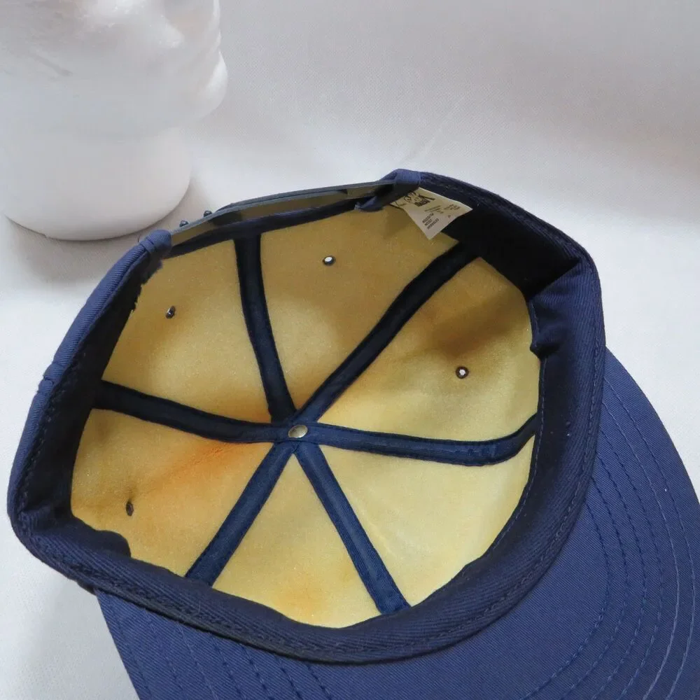Vintage Shell Marine Snapback Trucker Cap Gasoline Navy Blue